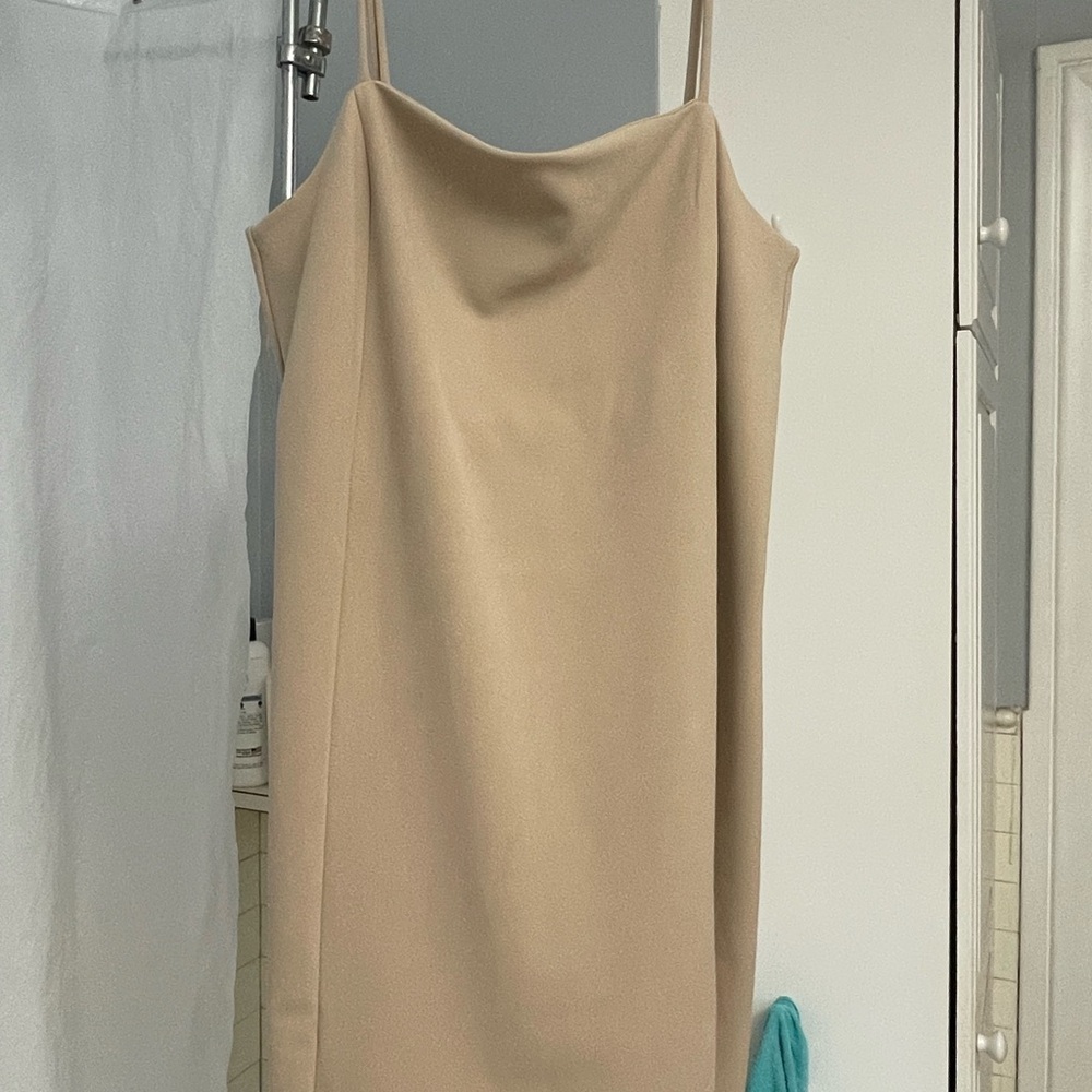 H&M Tan Cowl Neck Slip Dress